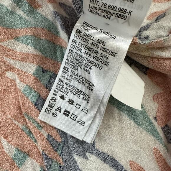 Roxy Womens Floral Midi Dress Size M Orange Blue Tropical Sheath Cover Up - Picture 4 of 9